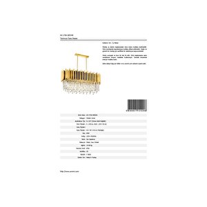 Leyla Modern Avize E27 96w 85x40cm Metal Sarı Avonni-av-1706-s85x40