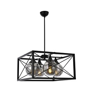 X Modern Avize E27 48w 45cm Metal Siyah Avonni-av-1732-4bsy