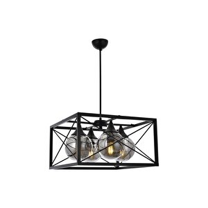 X Modern Avize E27 48w 45cm Metal Siyah Avonni-av-1732-4bsy