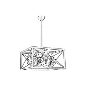 X Modern Avize E27 48w 45cm Metal Siyah Avonni-av-1732-4bsy