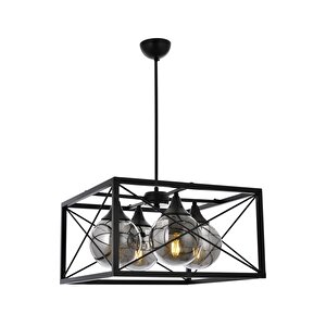 X Modern Avize E27 48w 45cm Metal Siyah Avonni-av-1732-4bsy