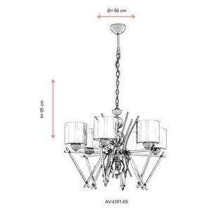 Battle Modern Avize E27 72w 66cm Metal Sarı Avonni-av-4301-6s