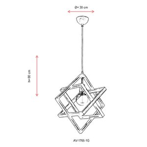 Billie Modern Avize E27 12w 30cm Ahşap Eskitme Avonni-av-1765-1g