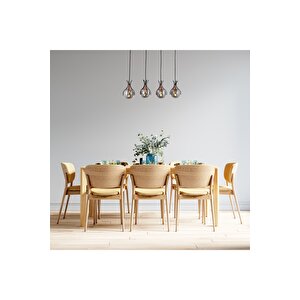 Kasım Modern Avize E27 48w 70x13cm Metal Siyah Avonni-av-1766-4y-bsy