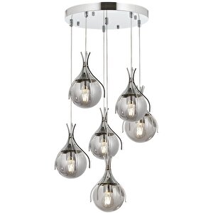 Kasım Modern Avize E27 72w 50cm Metal Krom Avonni-av-1766-6kt