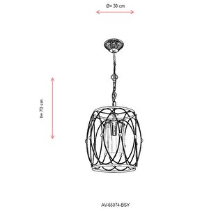 Meta Modern Avize E27 12w 30cm Metal Eskitme/siyah Dorbien-av-65074-bsy
