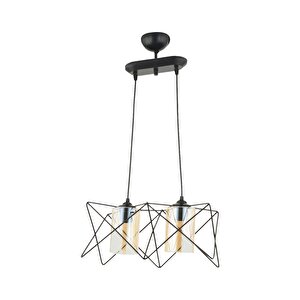 Prizma Modern Avize E27 24w 40x20cm Metal Siyah Dorbien-av-65076-2y-bsy