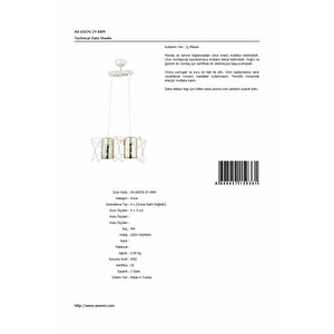 Prizma Modern Avize E27 24w 40x20cm Metal Krem Dorbien-av-65076-2y-krm