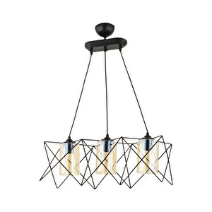 Prizma Modern Avize E27 36w 60x20cm Metal Siyah Dorbien-av-65076-3y-bsy