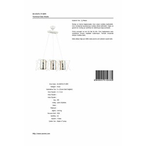 Prizma Modern Avize E27 36w 60x20cm Metal Krem Dorbien-av-65076-3y-krm