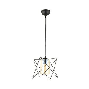 Prizma Modern Avize E27 12w 20x20cm Metal Siyah Dorbien-av-65076-bsy