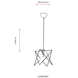 Prizma Modern Avize E27 12w 20x20cm Metal Siyah Dorbien-av-65076-bsy