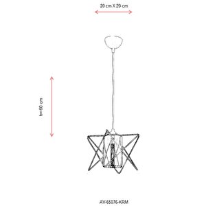 Prizma Modern Avize E27 12w 20x20cm Metal Krem Dorbien-av-65076-krm