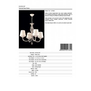 Erciyes Klasik Avize E14 30w 55cm Metal Ferforje Dorbien-av-65112-4f