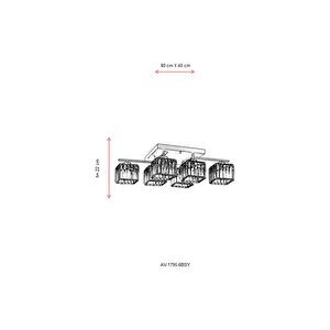 Trap Modern Avize E27 72w 80x40cm Metal Siyah Avonni-av-1795-6bsy