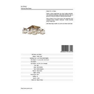 Trap Modern Avize E27 72w 80x40cm Metal Eskitme Avonni-av-1795-6e