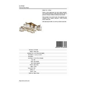 Trap Modern Avize E27 96w 80cm Metal Eskitme Avonni-av-1795-8e