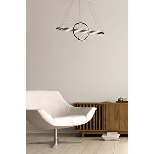 Arda Modern Avize Led 42w 110x14cm Metal Siyah Avonni-av-1829-2bsy