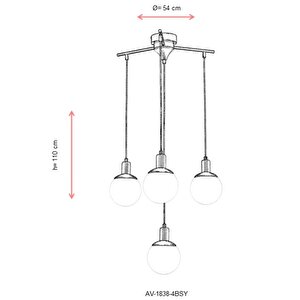 Cicada Modern Avize E27 48w 54cm Metal Siyah Avonni-av-1838-4bsy