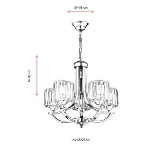 Sag Modern Avize E27 60w 55cm Metal Krom Dorbien-av-65226-5k