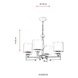 Shine Modern Avize E27 48w 58cm Metal Eskitme Dorbien-av-65227-4e