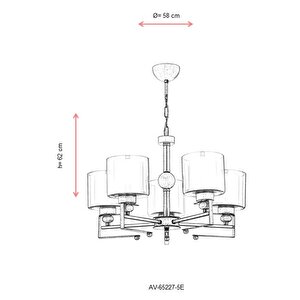 Shine Modern Avize E27 60w 58cm Metal Eskitme Dorbien-av-65227-5e