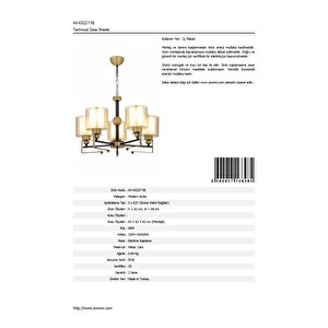 Shine Modern Avize E27 60w 58cm Metal Eskitme Dorbien-av-65227-5e