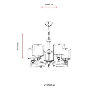 Shine Modern Avize E27 60w 58cm Metal Krom Dorbien-av-65227-5k