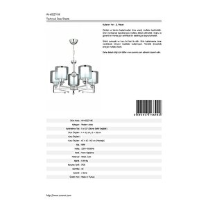Shine Modern Avize E27 60w 58cm Metal Krom Dorbien-av-65227-5k