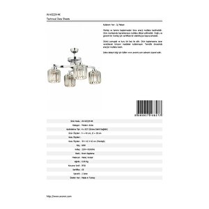 İkram Modern Avize E27 48w 58cm Metal Krom Dorbien-av-65229-4k