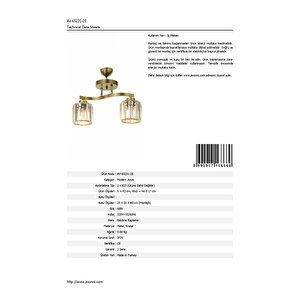 Paste Modern Avize E27 24w 46x17cm Metal Eskitme Dorbien-av-65231-2e
