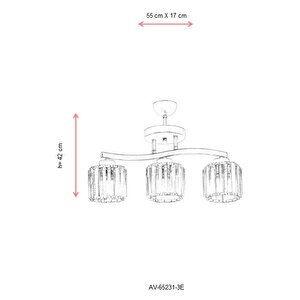 Paste Modern Avize E27 36w 55x17cm Metal Eskitme Dorbien-av-65231-3e