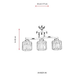 Paste Modern Avize E27 36w 55x17cm Metal Krom Dorbien-av-65231-3k