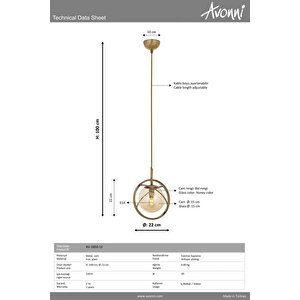 Rumple Modern Avize E14 6w 22cm Metal Eskitme Avonni-av-1850-1e