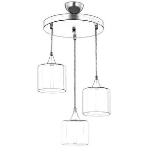 Selvi Modern Avize E27 36w 40cm Metal Siyah Dorbien-av-65233-3t-bsy-b