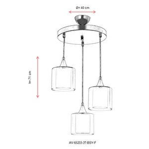 Selvi Modern Avize E27 36w 40cm Metal Siyah Dorbien-av-65233-3t-bsy-f