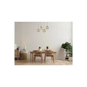 Rumple Modern Avize E14 24w 80x22cm Metal Eskitme Avonni-av-1850-4ey