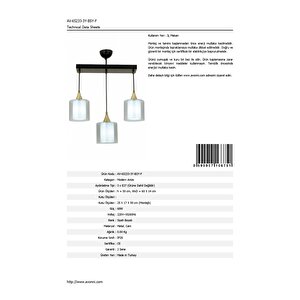 Selvi Modern Avize E27 36w 60x14cm Metal Siyah Dorbien-av-65233-3y-bsy-f