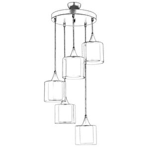 Selvi Modern Avize E27 60w 40cm Metal Siyah Dorbien-av-65233-5t-bsy-f