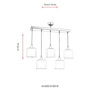 Selvi Modern Avize E27 60w 75x14cm Metal Siyah Dorbien-av-65233-5y-bsy-b