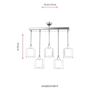 Selvi Modern Avize E27 60w 75x14cm Metal Siyah Dorbien-av-65233-5y-bsy-f