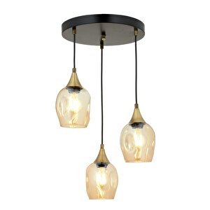 Selvi Modern Avize E27 36w 40cm Metal Siyah Dorbien-av-65234-3t-bsy