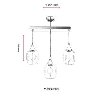 Selvi Modern Avize E27 36w 60x10cm Metal Siyah Dorbien-av-65234-3y-bsy