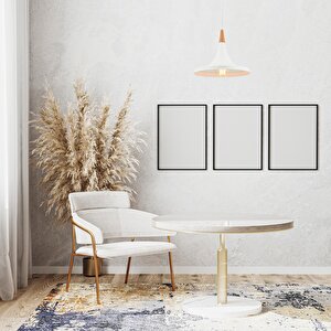 Mimoza Sarkıt E27 12w 32cm Metal Beyaz Avonni-av-4100-a6-bby