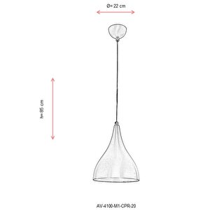 Mimoza Sarkıt E27 12w 22cm Metal Bakır Avonni-av-4100-m1-cpr-20