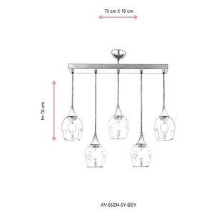 Selvi Modern Avize E27 60w 75x10cm Metal Siyah Dorbien-av-65234-5y-bsy