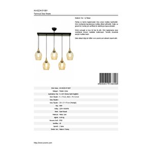 Selvi Modern Avize E27 60w 75x10cm Metal Siyah Dorbien-av-65234-5y-bsy