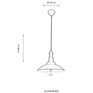 Mimoza Sarkıt E27 12w 35cm Metal Siyah Avonni-av-4100-m5-bsy