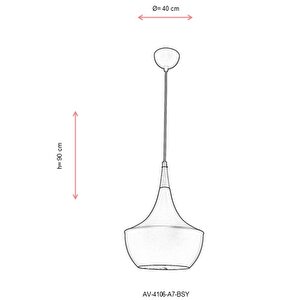 Akasya Sarkıt E27 12w 40cm Metal Siyah Avonni-av-4106-a7-bsy