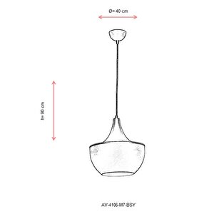 Akasya Sarkıt E27 12w 40cm Metal Siyah Avonni-av-4106-m7-bsy